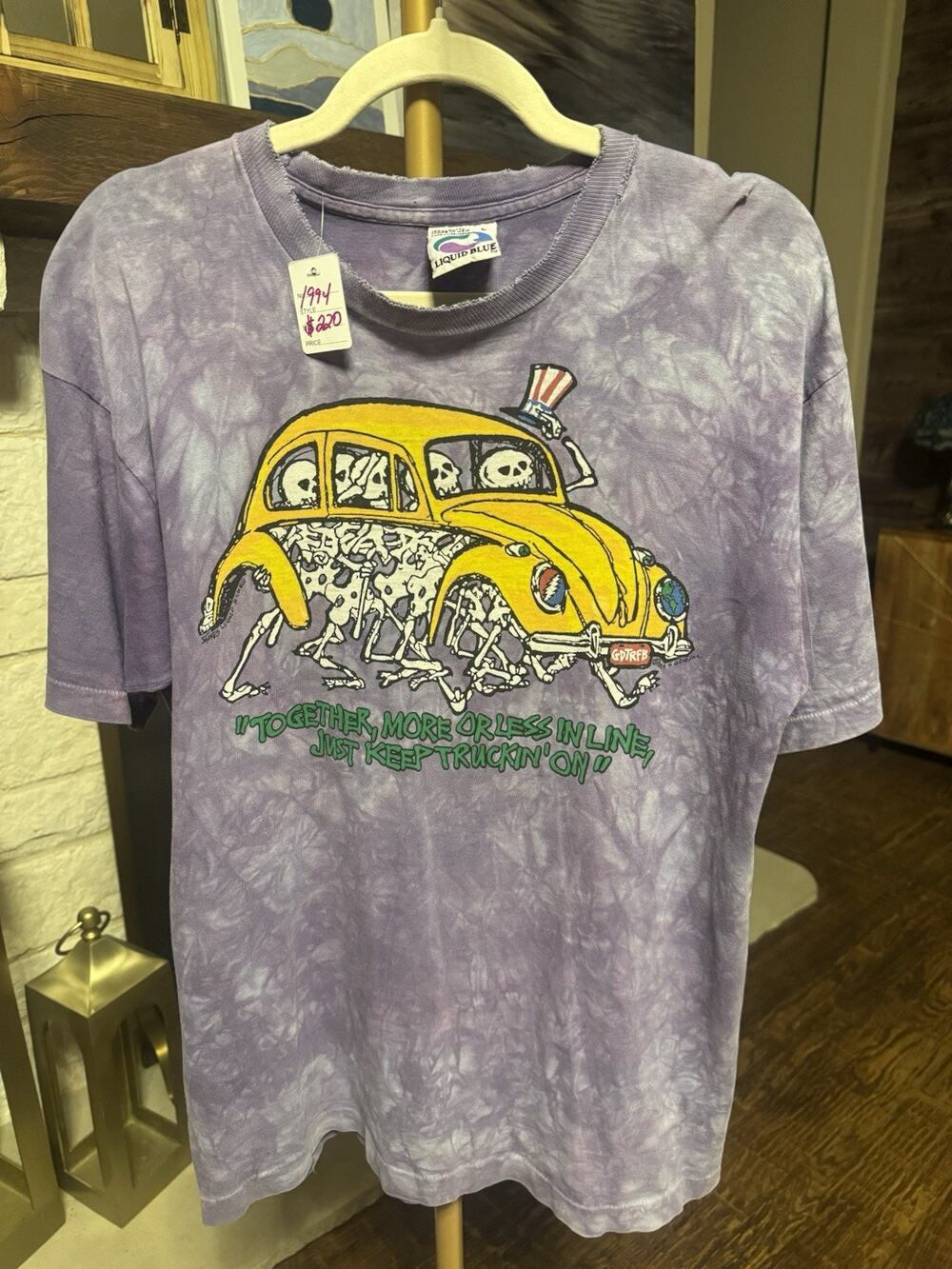 Liquid Blue Grateful Dead Dead Xing Tie-Dye Purple T-Shirt Size L